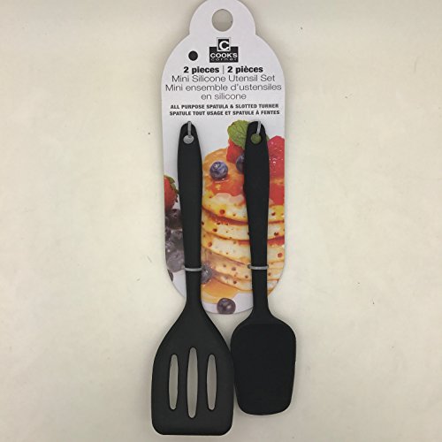 Cooks Corner 2-Piece Mini Silicone Utensil Set (Black)