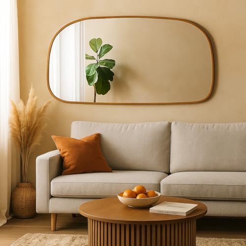 Espelho de Corpo Inteiro de Ágata Orgânica 110x53 (Caramelo)