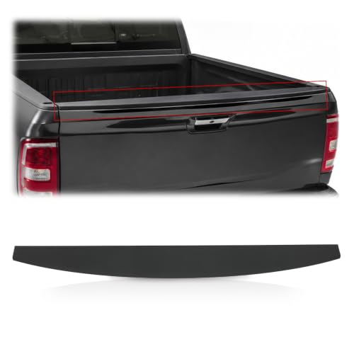 Image of G-PLUS Tailgate Spoiler Cap Molding Compatible with Ram 2500 3500 2019-2022 | 68364364AA Black Textured Tailgate Trim Cover 62.36 inch