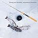 Yctze Retractable Mini Ice Winter Fishing Pole, Glass Fiber Rod for Ice Fishing Tackle
