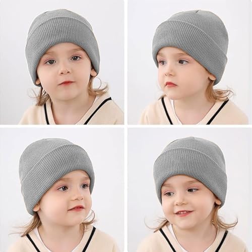 Leofeck Kids Winter Hat 3 Pack Knit Baby Beanie for Toddler Boys Girls Solid Color Warm Soft Toddler Toque for 0-6 Years 5 41LQO+OlGaL. AC