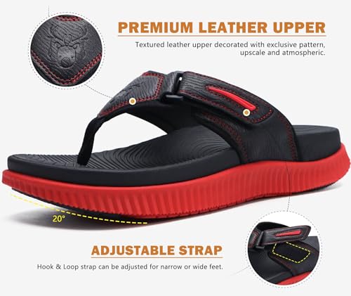 Image of KuaiLu Mens Orthotic Cushion Flip Flops Athletic Recovery Walking Sandals | Men's Lightweight Beach Sport Slides for Man Water Resistant Soles, Soft Comfort Fit & Arch Support