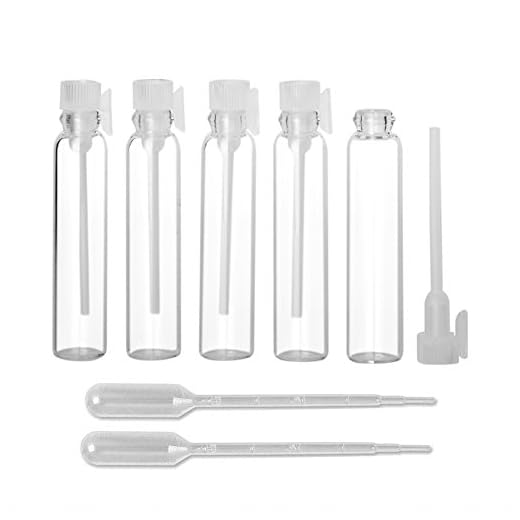 Enslz 3 ml 100 unidades de mini amostra de vidro bonito frasco de perfume para viagem com frasco vazio para óleos essenciais aromaterapia (3 ml)