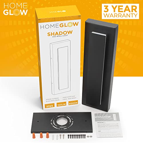 Homeglow Wall Light Fixture For House. Porch, Patio, Or Any Room; Outdoor Or Indoor. Large Black Modern Led Wall Sconce. Warm White 3000K. Waterproof Ip65. Ac 5W Hardwired. Durable Metal. #TOP4