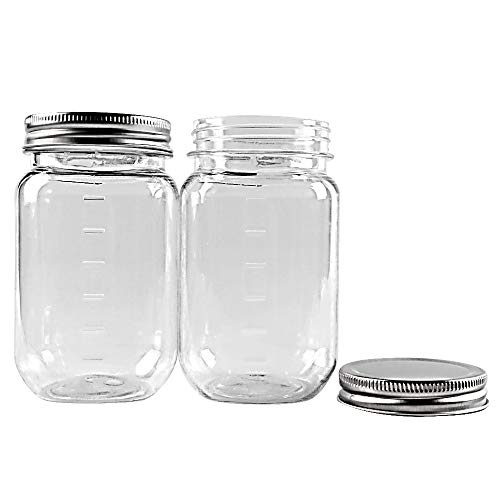 Novelinks 16 Ounce Clear Plastic Jars Containers With Screw On Lids - Refillable Round Empty Plastic Slime Storage Containers For Kitchen & Household Storage - Bpa Free (10 Pack) #TOP4
