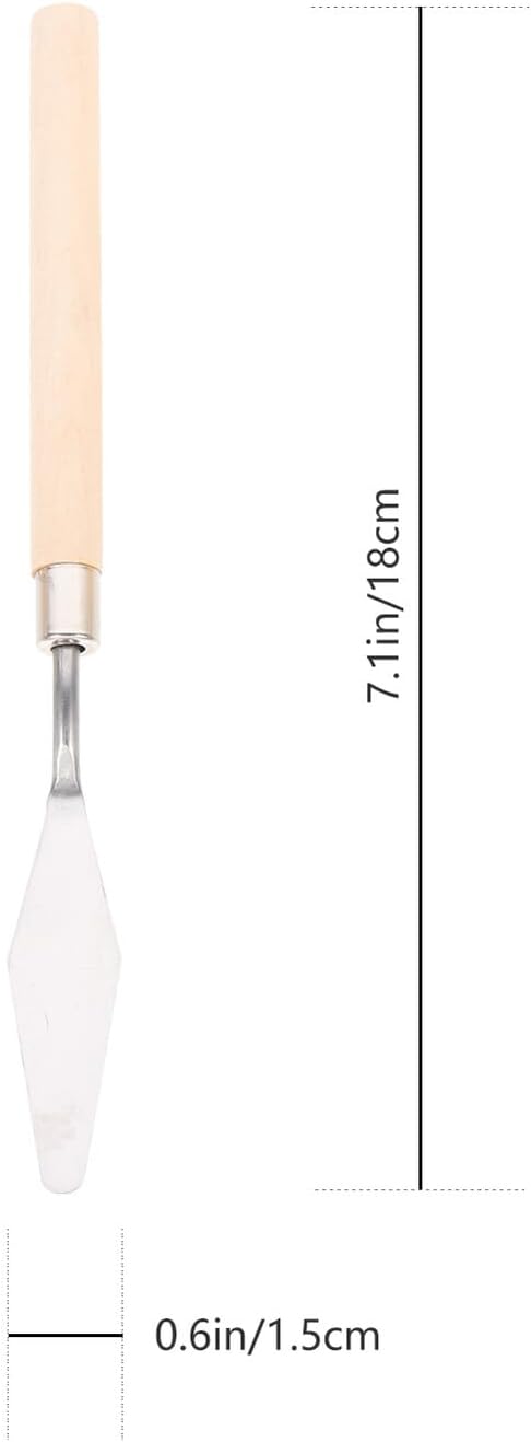 5Pcs Oil Painting Spatulas with Wooden Handles Flexible Color Mixing Palette Knives for Canvas Painting Pigment Stirring Scrapers for Artists Beginners and Art Students