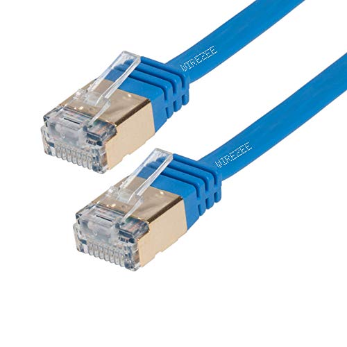 Cable CAT7 Ultra Plano de Alta Velocidad, 50 ft, Azul miniatura 1