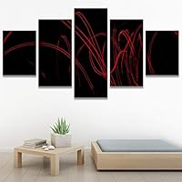 SIGNWIN 5 Panel Canvas Wall Art Modern Art Abstract Closeup Geometric Lights Mixed Media Modern Multicolor for Home Decorations Ready to Hang - 60