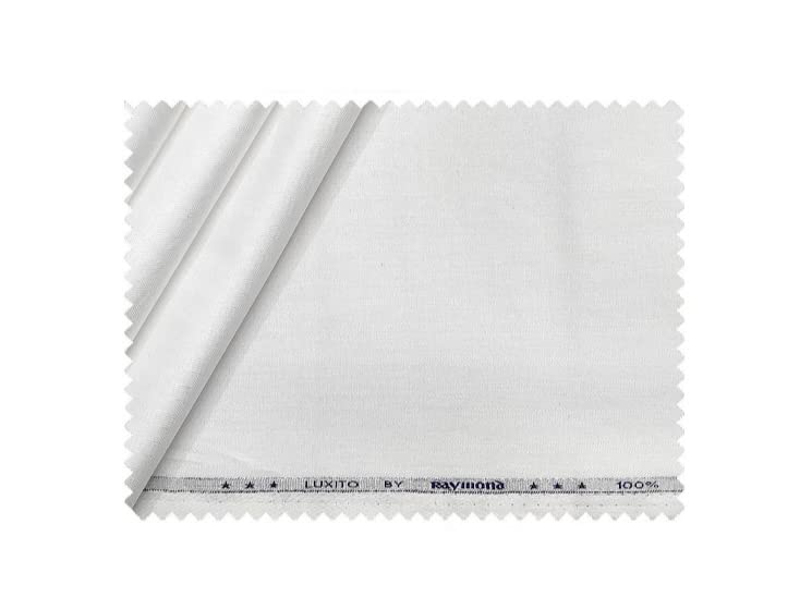 Raymond Premium Cotton shirt fabric (Unstitched, 1.6Meters) (White)-image-38