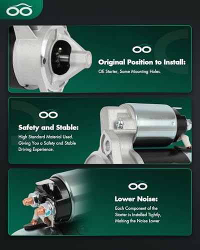Image of SCITOO Starter Motor fit for Nissan for 720 2.0L 1983-1986,for Nissan for 720 2.2L 1983,for Nissan for 720 2.4L 1983-1986,for Nissan for D21 2.4L 1986-1989 Replacement Starter 16805,16711