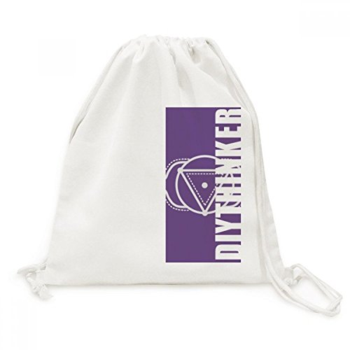 Sac à dos cordon toile motif totem fleur imprimé géométrique triangle voyage