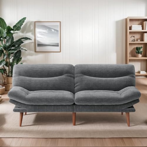 Image of Amada 75 inch 3-in-1 Convertible Futon Sofa Bed, Gray