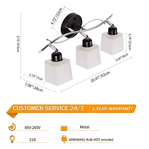 Sozomo Ceiling Bathroom Light Fixtures, Bathroom Ceiling Vanity Lights Ceiling Vanity Lights Track Lighting Fixtures Ceiling 3-Lights Wall Lights For Bedroom #TOP7