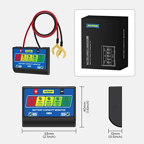 AUTOOL BT60 Accucapaciteitsmonitor 12V/24V Batterijcapaciteitstester met 5-traps indicator - Afbeelding 6
