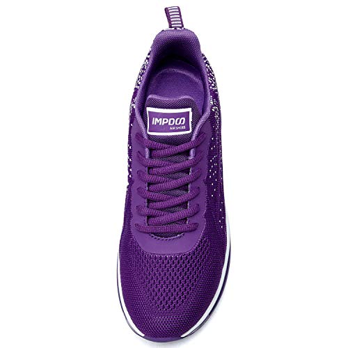 Gannou Women's Air Athletic Running Sneaker Shoes For Sports, Gym, Jogging, Tennis And Fitness - Size 6.5 - Purple #TOP3