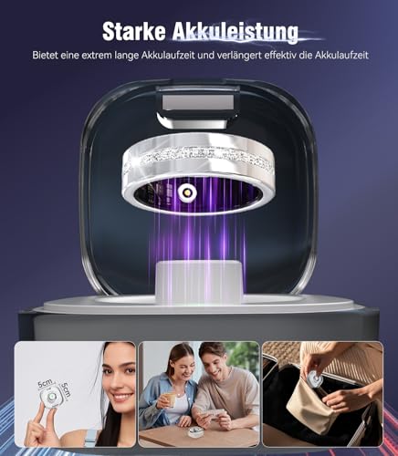 Image of 10 Gen Diamond Smart Ring and Wireless Charging Case【Industry Ranking No.1 - 0 Measurement Error】 2026 Smart Ring for Women & Men for Sleep Tracking Wearable Device,Fitness Ring【Slive 9#】