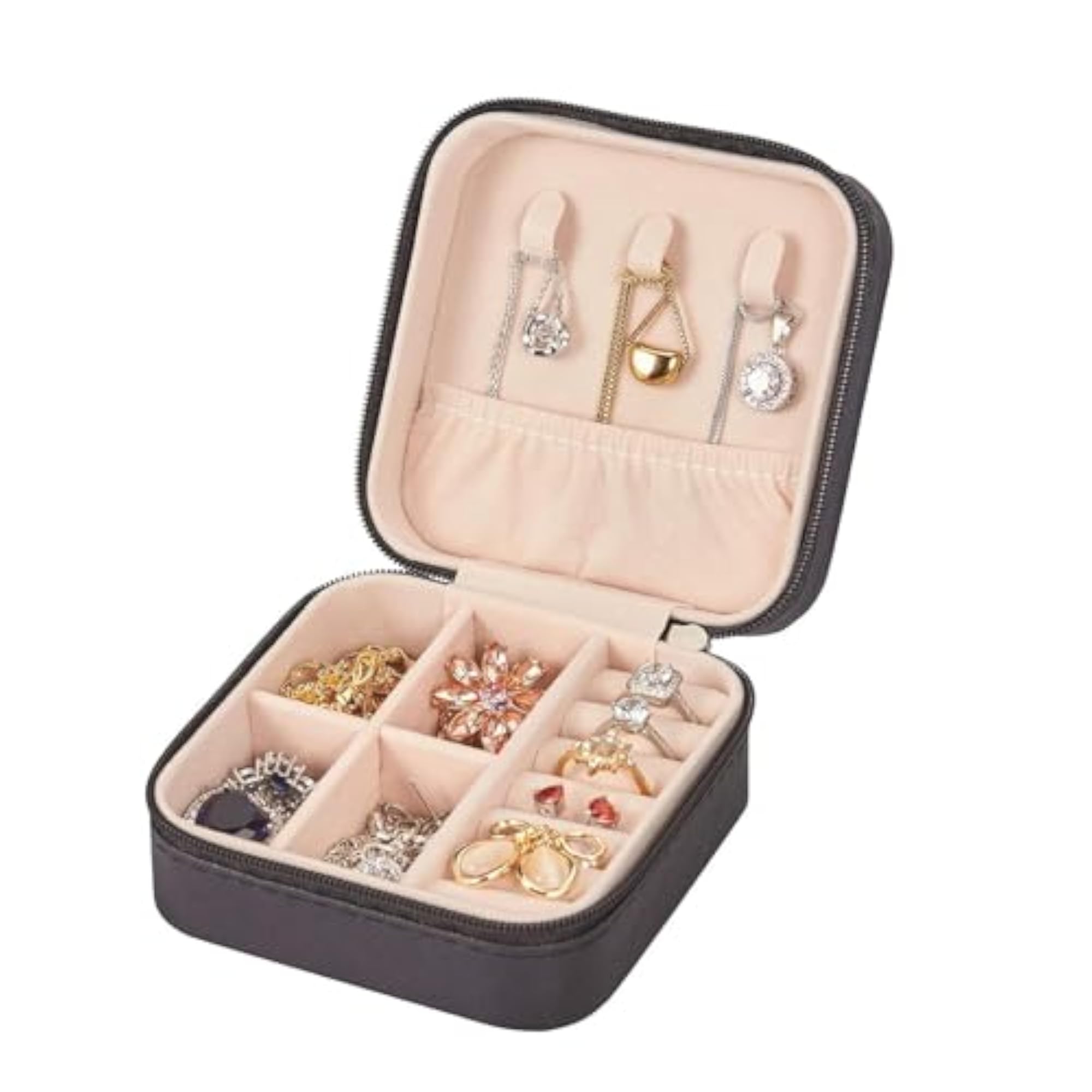 Mini Jewelry Travel Organizer Storage Box with Dividers