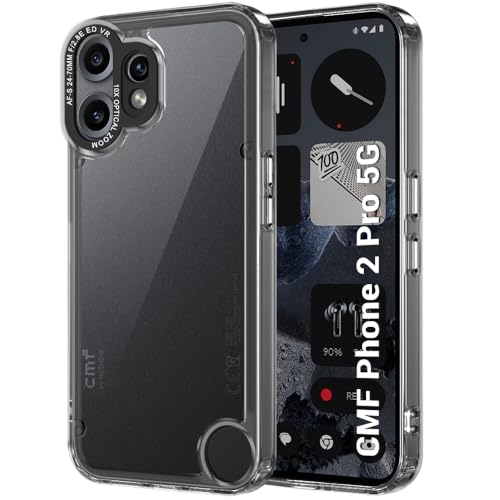 Image of TheGiftKart Hybrid ShockProof Back Cover Case for CMF By Nothing Phone 2 Pro 5G | Stylish Camera Border | Plated Buttons | Crystal Clear Hard Case for Nothing CMF Phone 2 Pro (TPU & PC, Smoked Bumper)