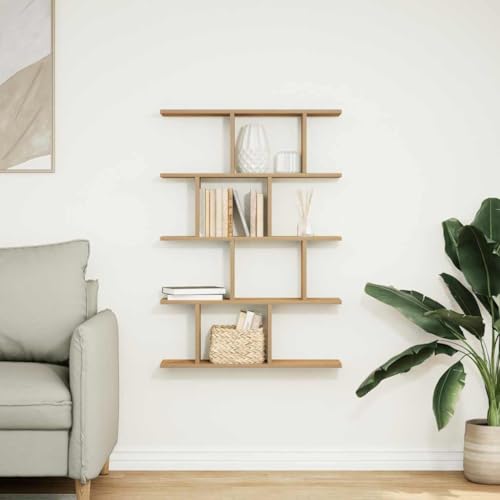 Étagère cube murale en chêne pour un salon chaleureux et ordonné - 4
