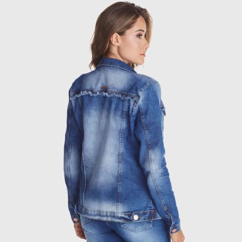 Jaqueta Jeans Zuren Premium Botões Azul