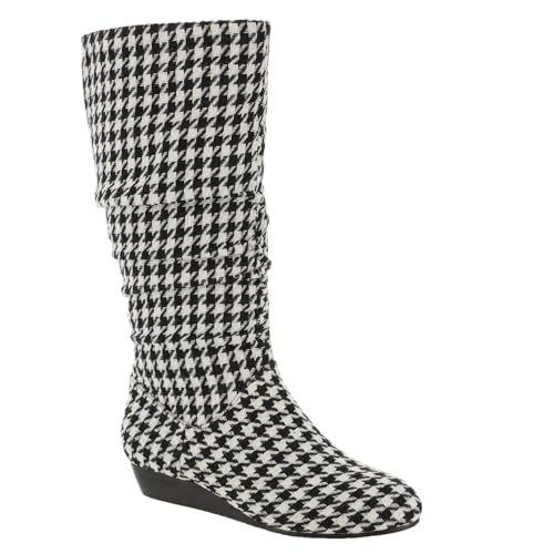 Masseys Women's Khloe Slouchy Mid Calf Wedge Boot