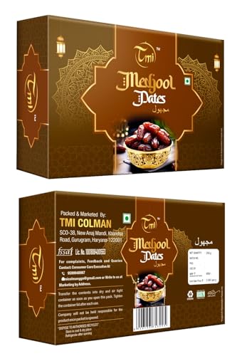 Image of TMI Medjool Dates 200g | Premium Jumbo Medjool Khajoor | Naturally Sweet Soft Dates | No Added Preservatives | Hygienically Packed | Healthy Energy Snack