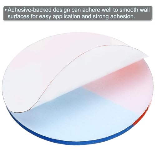 TOP-VIGOR Selbstklebendes Heiß- und Kaltwasser-Etikett, 6 Stück, Acryl, runde Form, Aufkleber für Armaturen, Waschbecken, links blau/rechts, rot