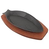 FUOYLOO Antihaftbeschichtete Fischpfanne mit Hohem Rand und Abnehmbarem Griff Gusseisenpfanne für Grillen und Braten Gas und Elektroherden Geeignet für Restaurant und Zuhause