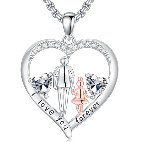 Zoeniya To My Daughter From Dad/Father,Daughter �a���΃y���_���g�l�b�N���X I Love You Forever Love Heart Jewelry �N���X�}�X �o�����^�C�� ��̓� �a�����M�t�g ���� ��