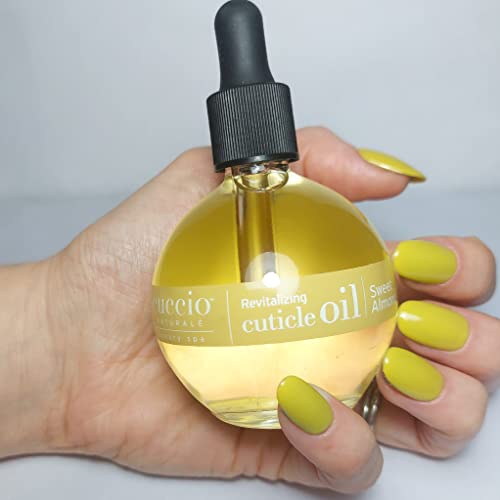 Image of Cuccio Naturale Sweet Almond Revitalizing Cuticle Oil, Lightweight Fast-Absorbing Hydrating Nail & Cuticle Conditioner, Cold-Pressed Oils + Vitamin E, 2.30 Fl Oz (Pack of 3)
