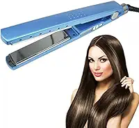 Chapinha Profissional Digital Bivolt Automático com Placas de Cerâmica 1,25″, LED Ajustável, Alisamento Rápido, Sem Frizz, Brilho Intenso, Azul