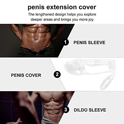 HEALLILY Man Cock Mouwen Herbruikbare Extender Cover Transparante Dilldo Mouwen Mannelijke Kuisheid Speelgoed Voor Mannen Elastische Tijd - Image 6