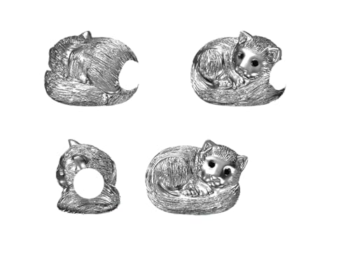 Bolenvi Sleeping Kitten Cat Charm Bead, 925 Sterling Silver Charms, Compatible with Pandora Charm Bracelets, Necklaces, and DIY Jewelry, Handcrafted with Moonstone Opal Inlay and Cubic Zirconia3