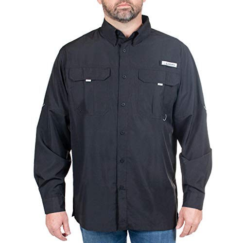 HABIT Men's Fourche Mountain Long Sleeve River Guide Fishing Shirt - UPF 40+ UV Protection