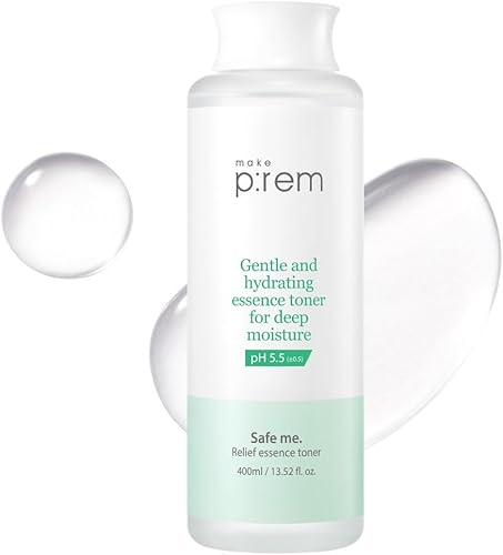 Make PREM Safe Me. Tónico Relief Essence, tónico facial hidratante rápido y profundo, todo tipo de piel, hidratante las 24 horas, EVE vegano,