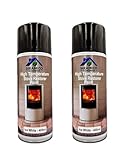 SIRAMICO COATINGS Stove, Chiminea, Smoker & BBQ Spray Paint Restorer | High Temperature Paint Formula up to 1000°C | Black Red or White 400ml (2, Ice White)