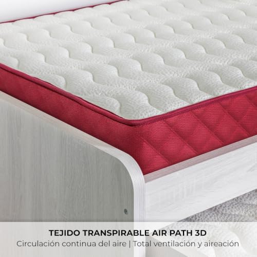 Miniatura 5 de Nalui - Colchón Viscoelástico 80x180cm Gredos Con Altura 15cm. Tejido Strech Y Tejido 3d Transpirable Especial Para Cama Nido Firmeza Medio-Alta Adaptable Hecho En España