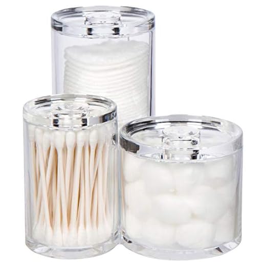 GROOVI Beauty Acrylic Triple Round Make Up Container (3 Towers Connected) Compact Size, Great Storage Container for Cosmetics/accs, for use in Bathroom or on Vanity, 5.5" x 5.9" x 5.25"