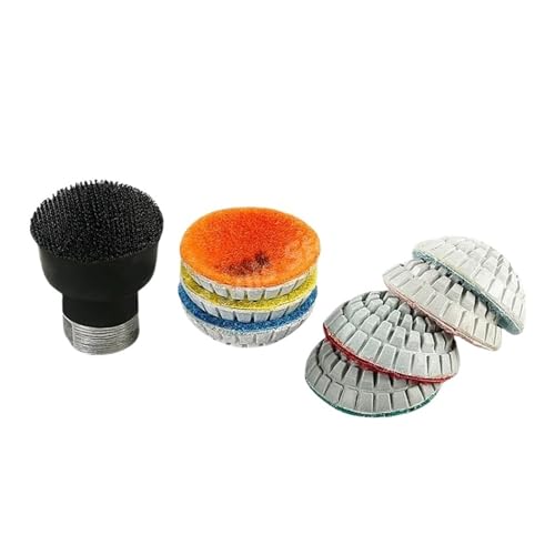 Kit de desbaste para mármol y granito con 7 discos convexos de 2 pulgadas y adaptador M10