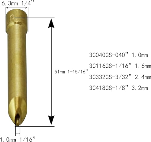 Image of RIVERWELD TIG Long Wedge Collet Tungsten Adapter 3C332GS 3 /32 inch 2.4mm | Gas Saver Fit DB SR WP 17 18 26 TIG Welding Torch 10pcs