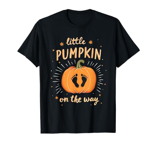 Little Pumpkin on The Way Lustige Halloween Party Schwangerschaft T-Shirt