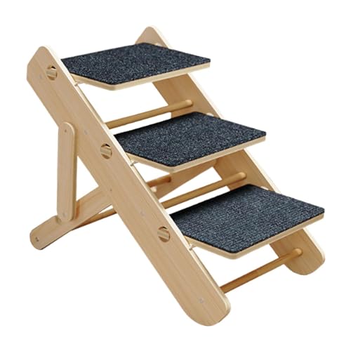 perfk Almohadillas de Fieltro de rampa para Perros Plegables de Madera para Interiores al Aire Libre versátil Espacio Ajustable Ahorro de 3 Niveles livianos