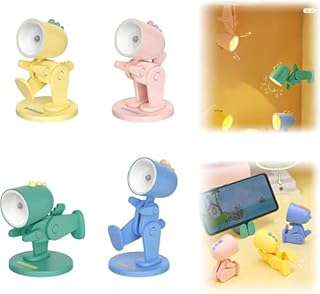 BestAlice 6 Pack Mini Deer Table Lamp, Cute Artistic Gifts Animal Shaped Bedroom Small Night Lamp, Portable Fold-able Night Reading Book Lamps, Deer (6 Colors, Puppy)