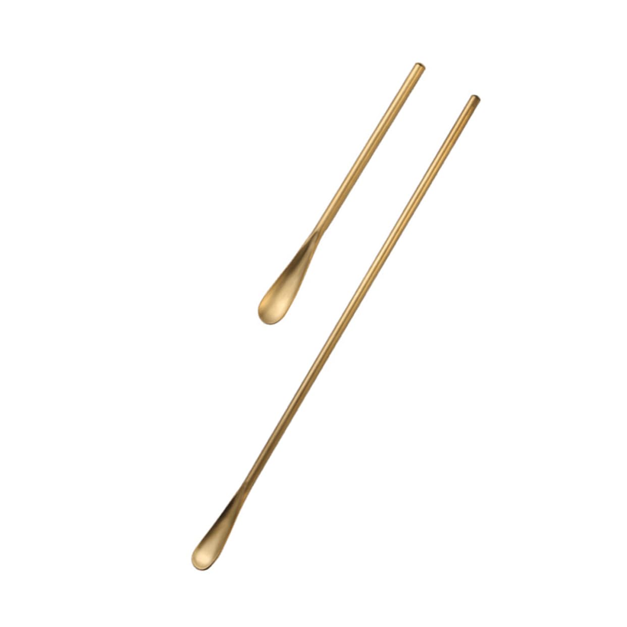 NAMOARLY 2pcs Stainless Steel Stirring Rods Mixing Spoons Bar Cocktail Spoons Long Handle Stylish for Home Restaurant