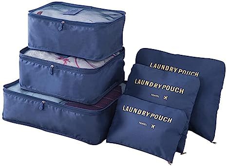 ZULAT Travel Organizer Packing Cubes Multi-functional Clothing Sorting Packages Luggage Organizer Suitcase Pouch, Laundry Pouch.(Blue color)-image-3