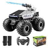 ZAVEN ラジコンカー 水陸両用 水鉄砲付き 4WD 高速・低速切替モード 2.4GHz 充電式バッテリー2個付き オフロード 子供向け 人気 リモコンカー 室内室外 おもちゃ 男の子 6-12歳 誕生日 クリスマス プレゼント 技適認証済 E213 (黒)