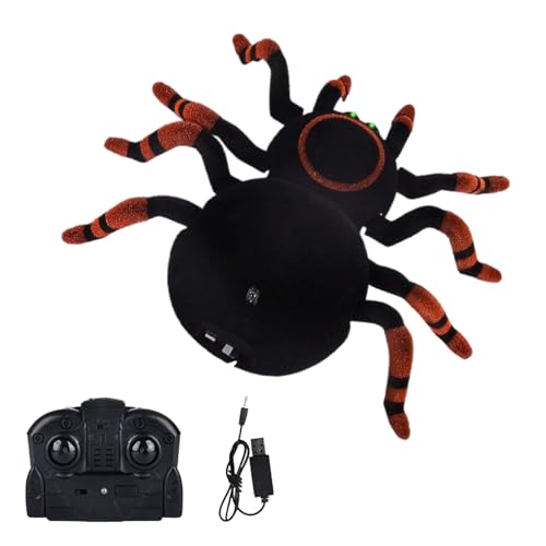 Jouet d'araignée télécommandée réaliste et figurine interactive noire pour salon et extérieur