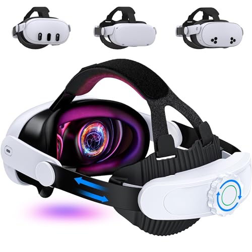 Upgraded Comfort Head Strap Compatible with Meta Quest 3S/Quest 2/Quest 3 Head Strap, Adjustable VR Elite Strap Support for Meta Quest 3 Accessories