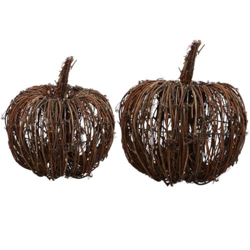 Citrouille décor de fête en rotin résistant pour ornement d'Halloween