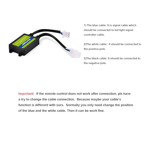 SOMAER Wireless Remote Control Switch for LED Light Bar Relay Wiring Harness-Waterproof Design - ON/Off, Strobe,Flash,Pulse Functions,Waterproof-1 Key Included - Thumbnail 6